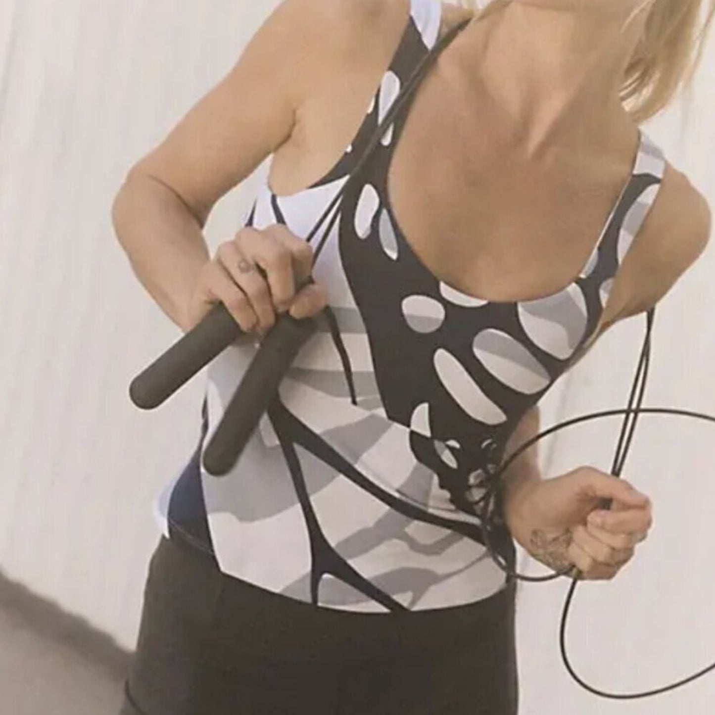 Free People Never Better Long Printed Tank in Butterfly Blue Combo