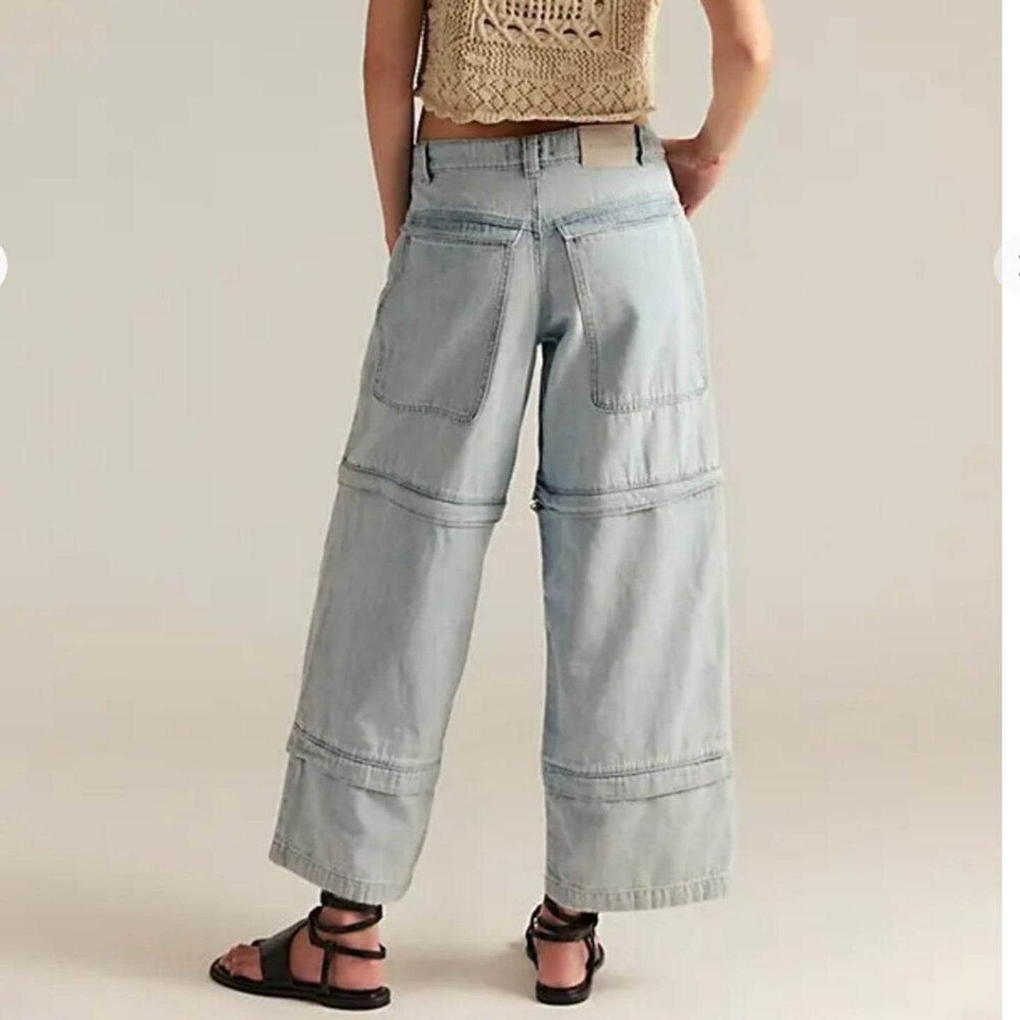 Free People Trailblazer Convertible Zip Jeans in Circuit Blue