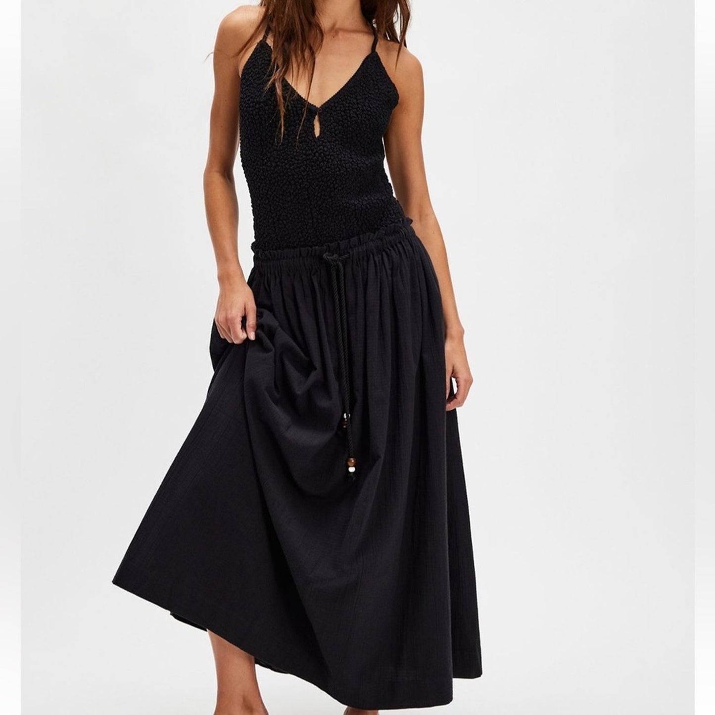 Free People Seaside Solid Set in Black