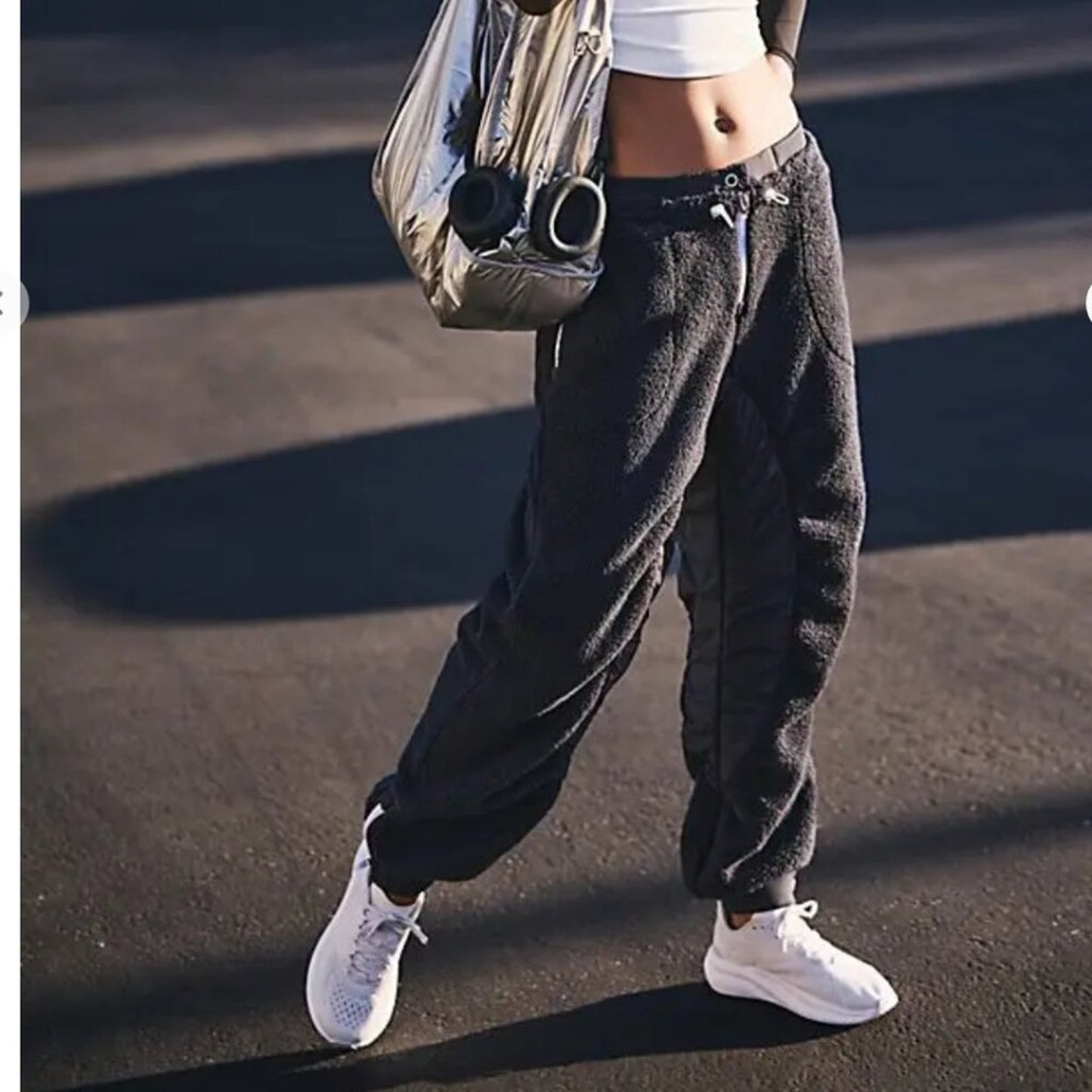 Free People Sundown Fleece Pants in Black