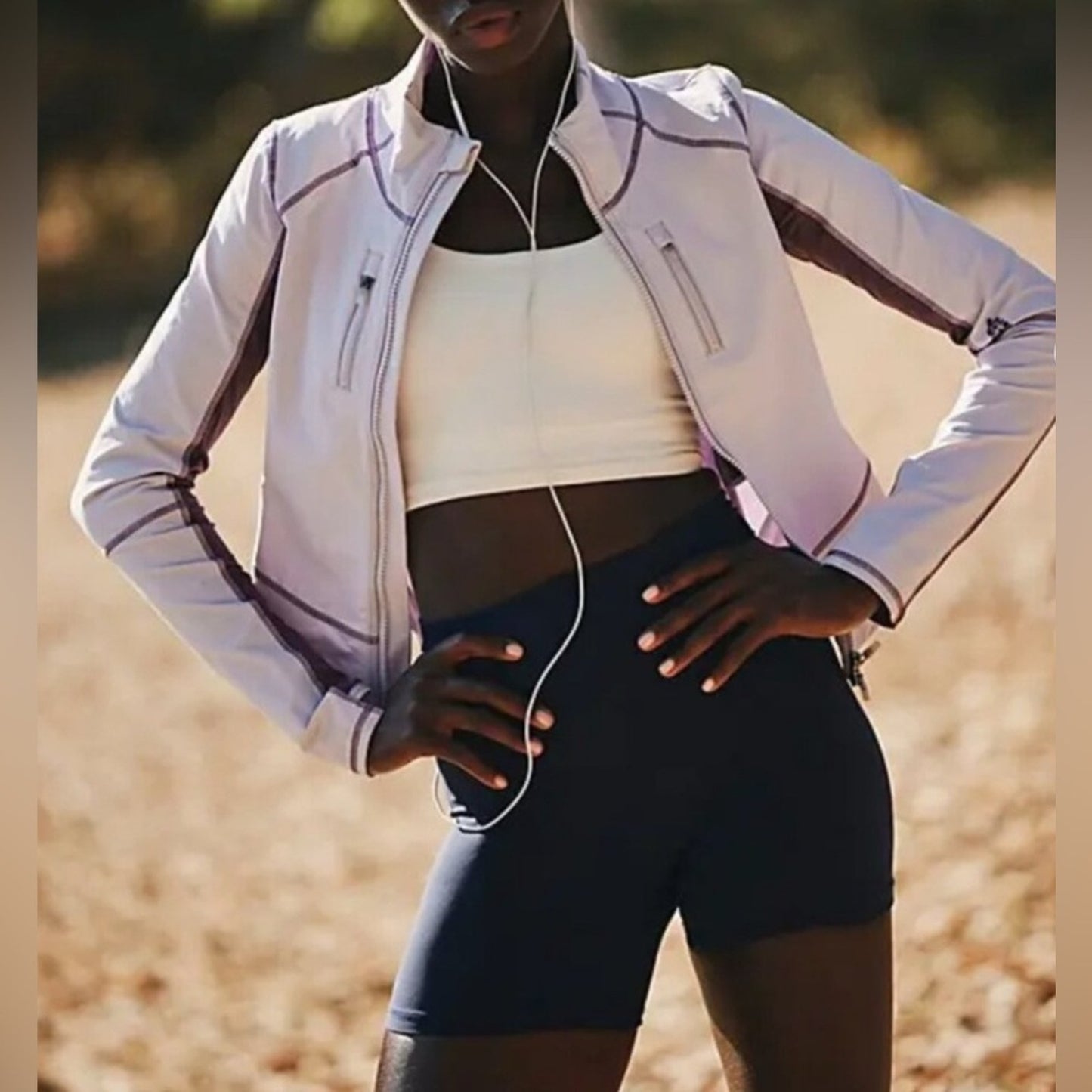 Free People Dasher Run Jacket in Lavender Shadow