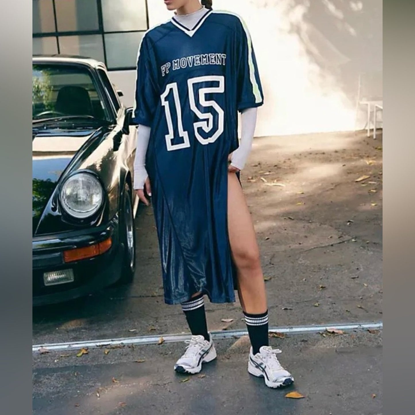 Happy Camper Tee in Highlighter Navy Combo