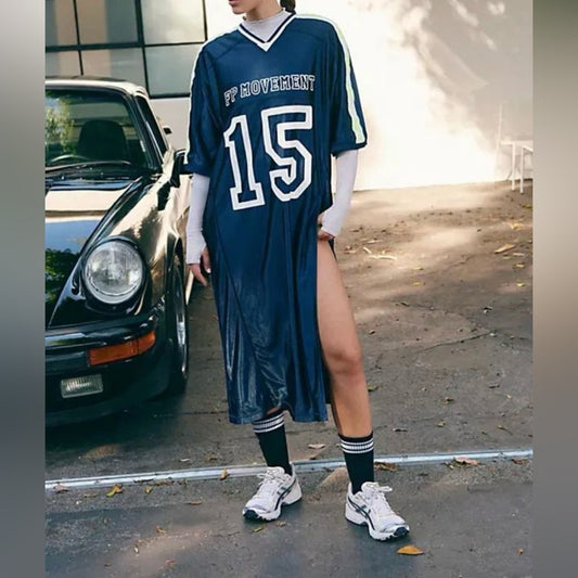 Happy Camper Tee in Highlighter Navy Combo