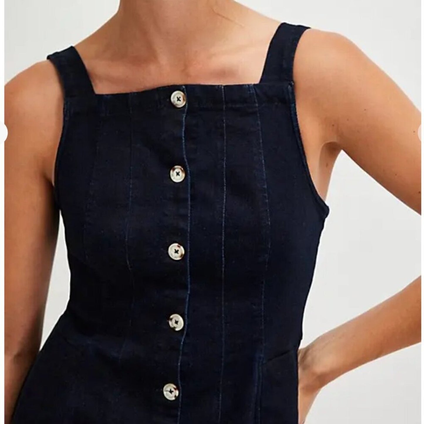 Free People Gimme More Mini Dress in Gimme More Rinse