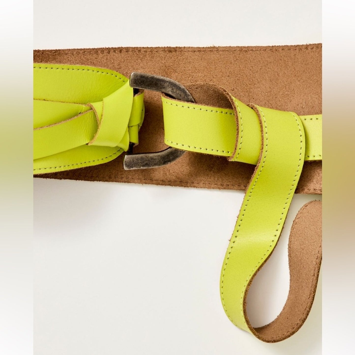 Free People Waltz Leather Waist Belt in Parakeet