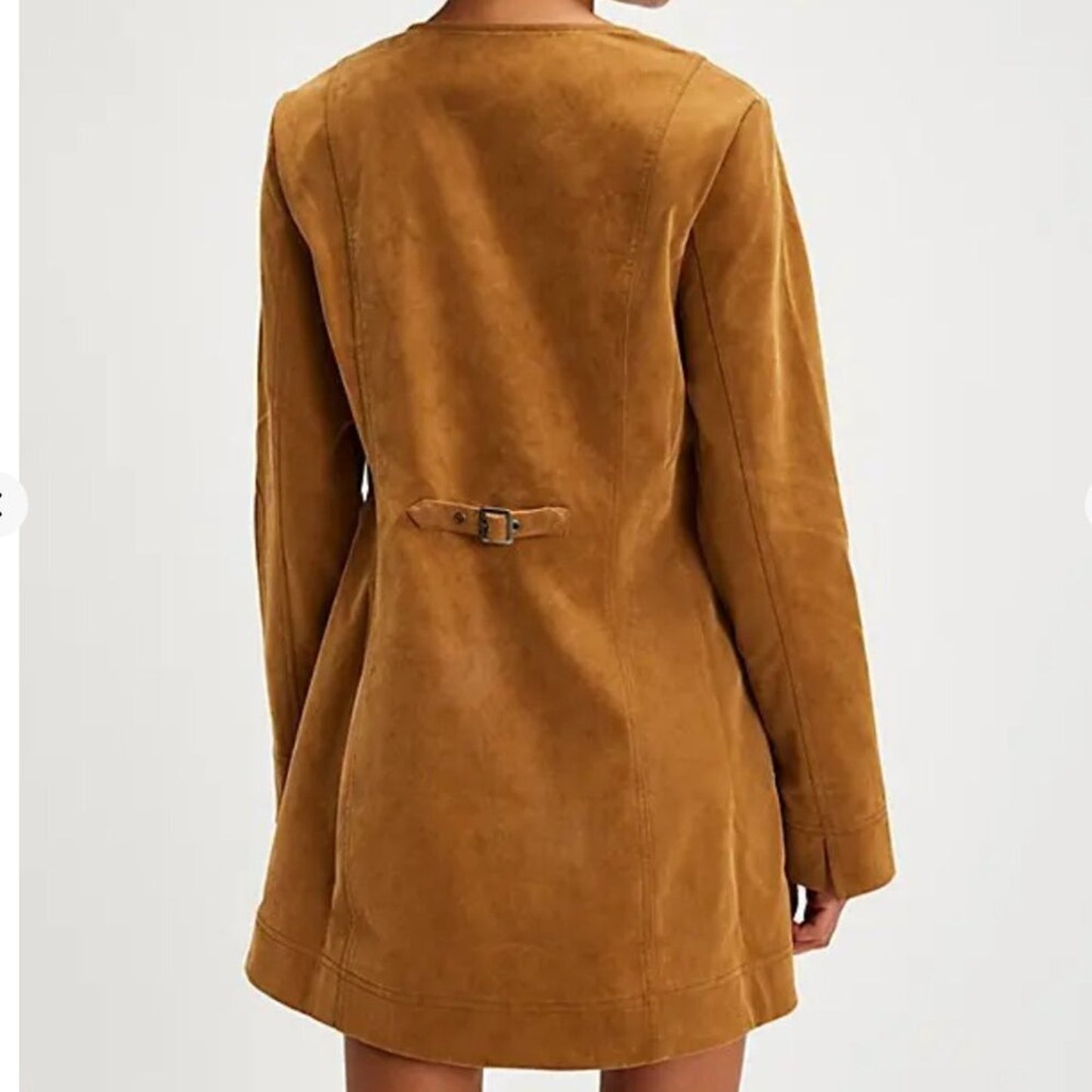 Free People Bradley Faux Suede Mini Dress in Tobacco