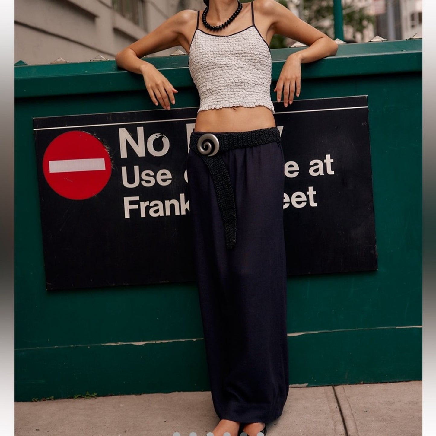 Free People Babetown Linen Skirt Set in Black