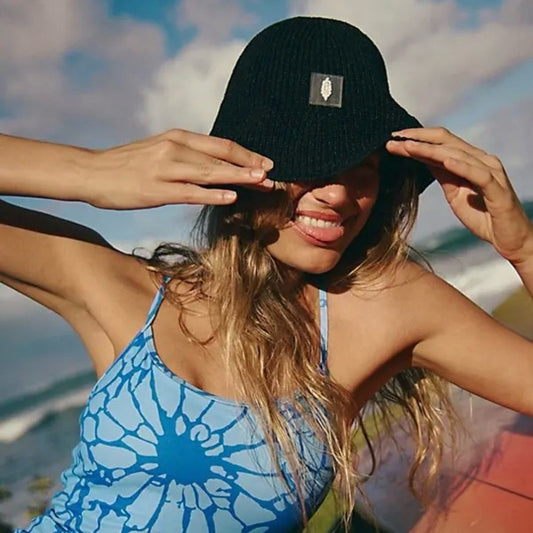 Free People Reflective Bell Beanie in Black