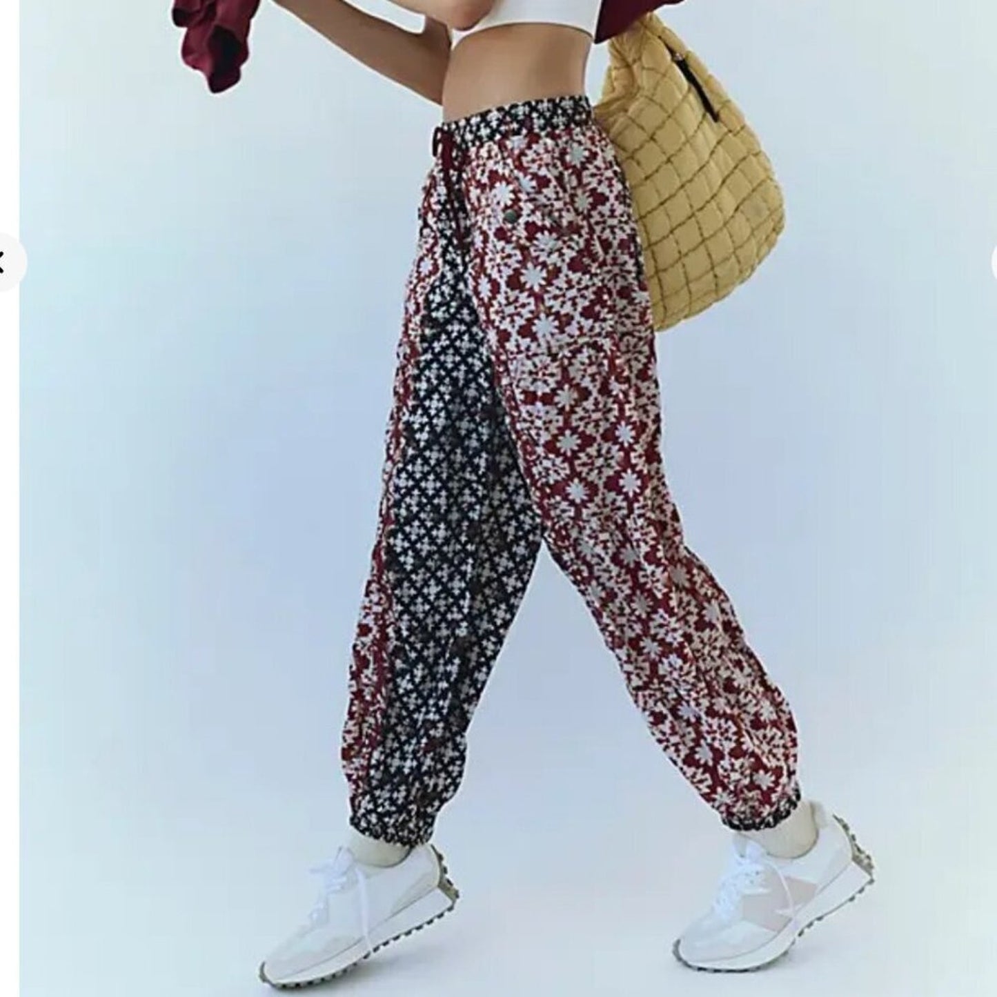 Free People Printed Set Me Free Pants in Espresso Revised