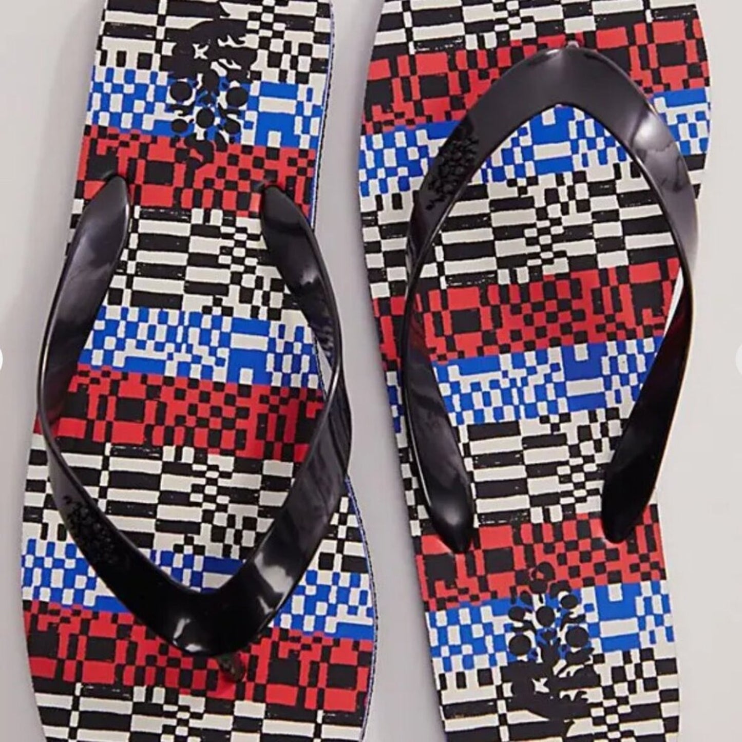 NWOT Free People FP Movement Game On Flip-Flops in Checkered