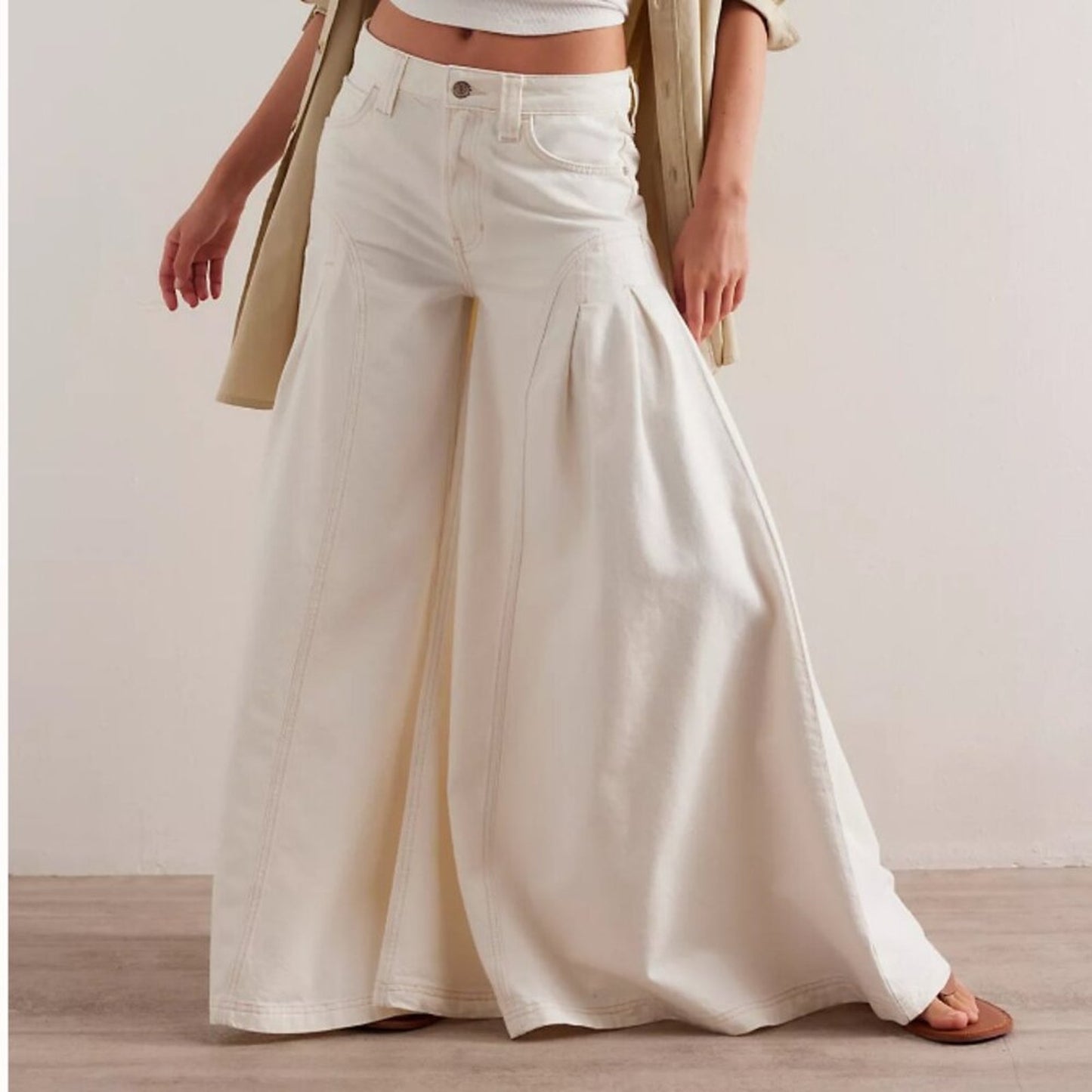 Free People Pandora Wide-Leg Jeans in Heavenly