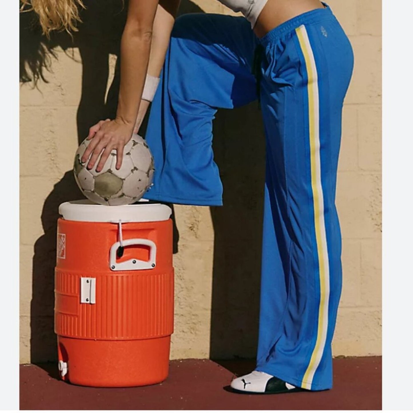 Free People One On One Mesh Pants in Athlete Blue