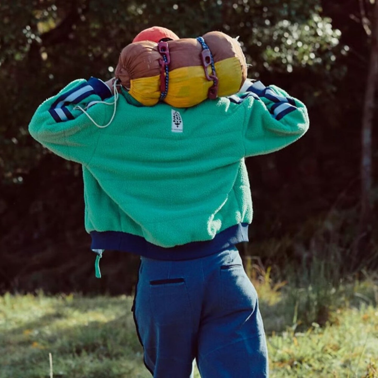 Free People Fleecy Sherpa Scrunchy Pippa Jacket in Green Combo