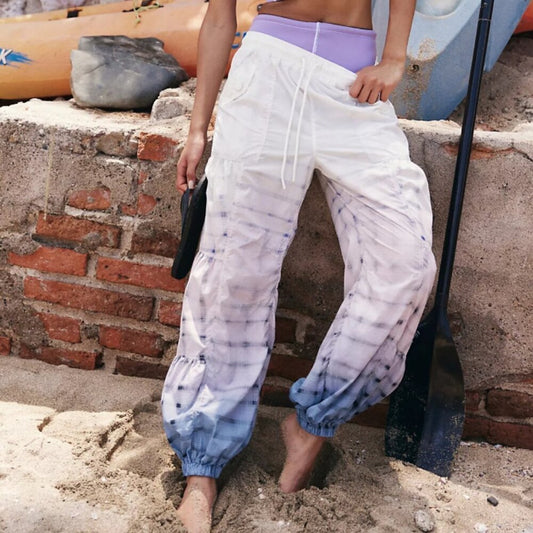 Free People Printed Set Me Free Pants in Faded Showers Wash Combo