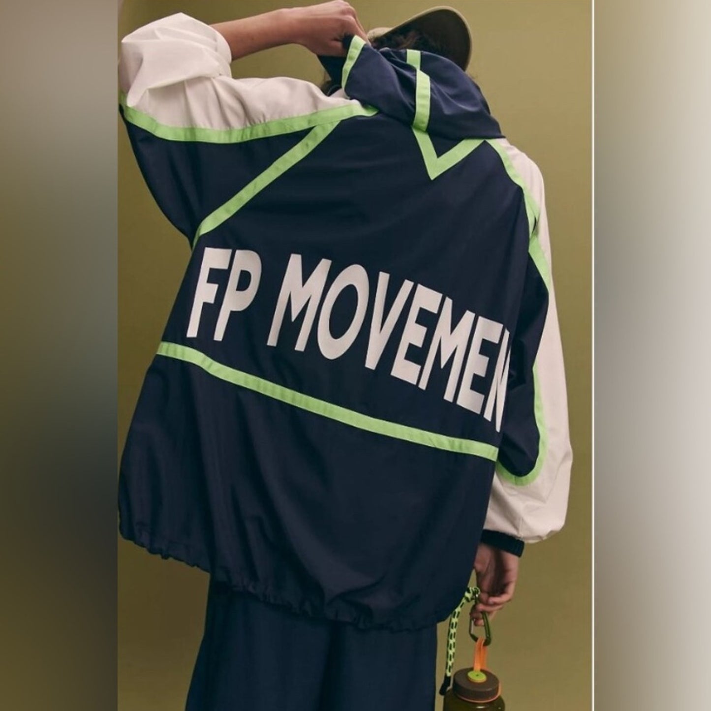 Free People Care FP Like The Wind Logo Jacket in Midnight Navy Combo