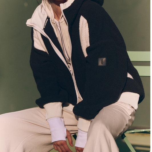 Free People Hit The Slopes Hoodie in Black Combo