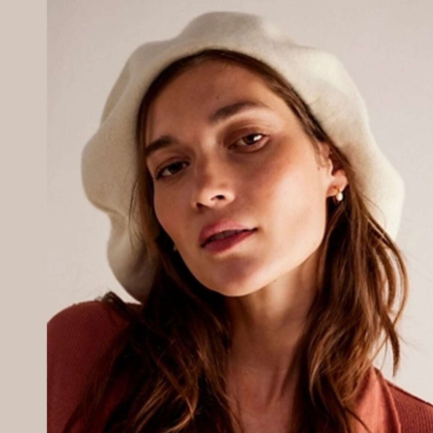 Free People Margot Slouchy Beret in Birch