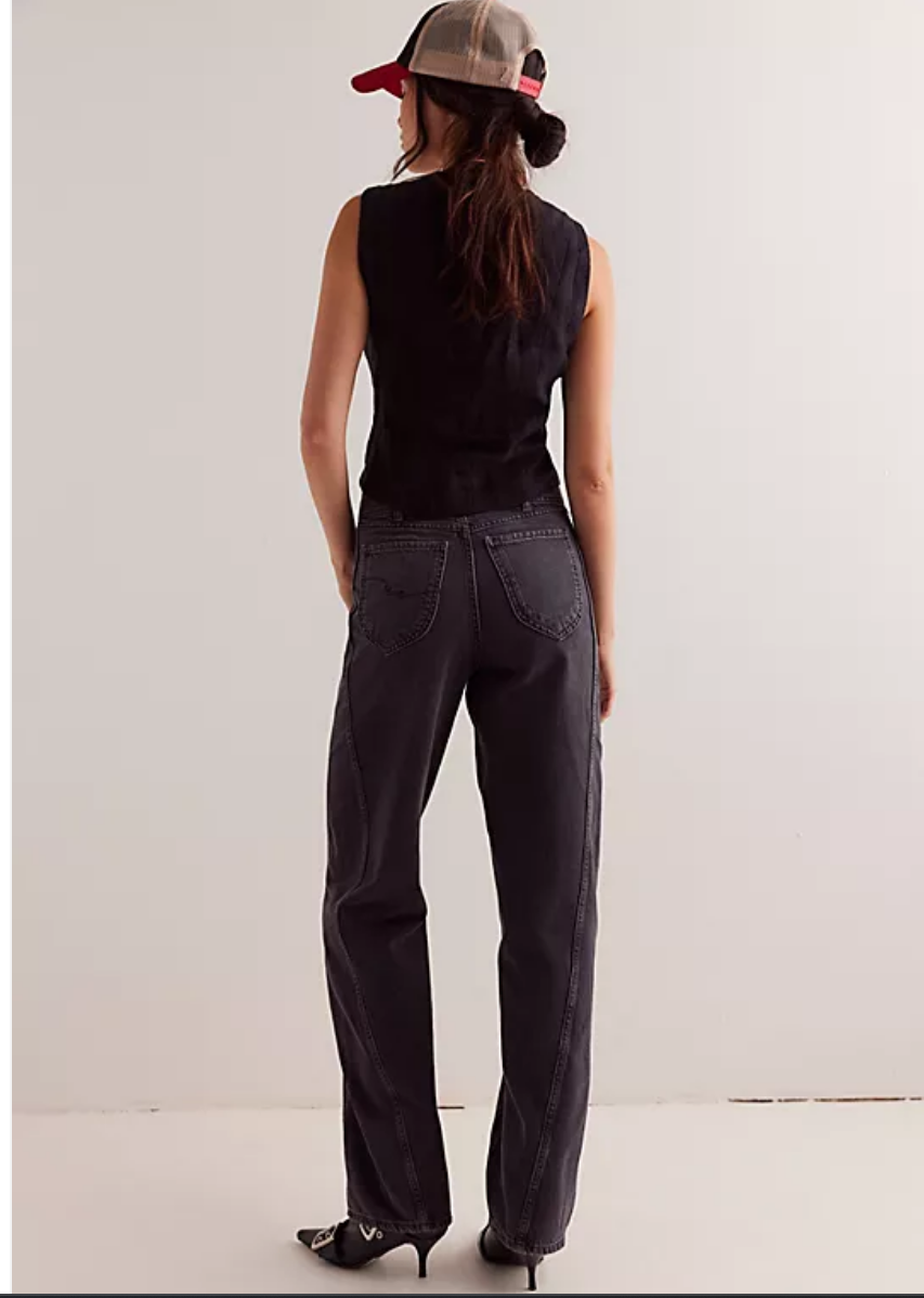Free People Aster Straight-Leg Jeans in Asteroid