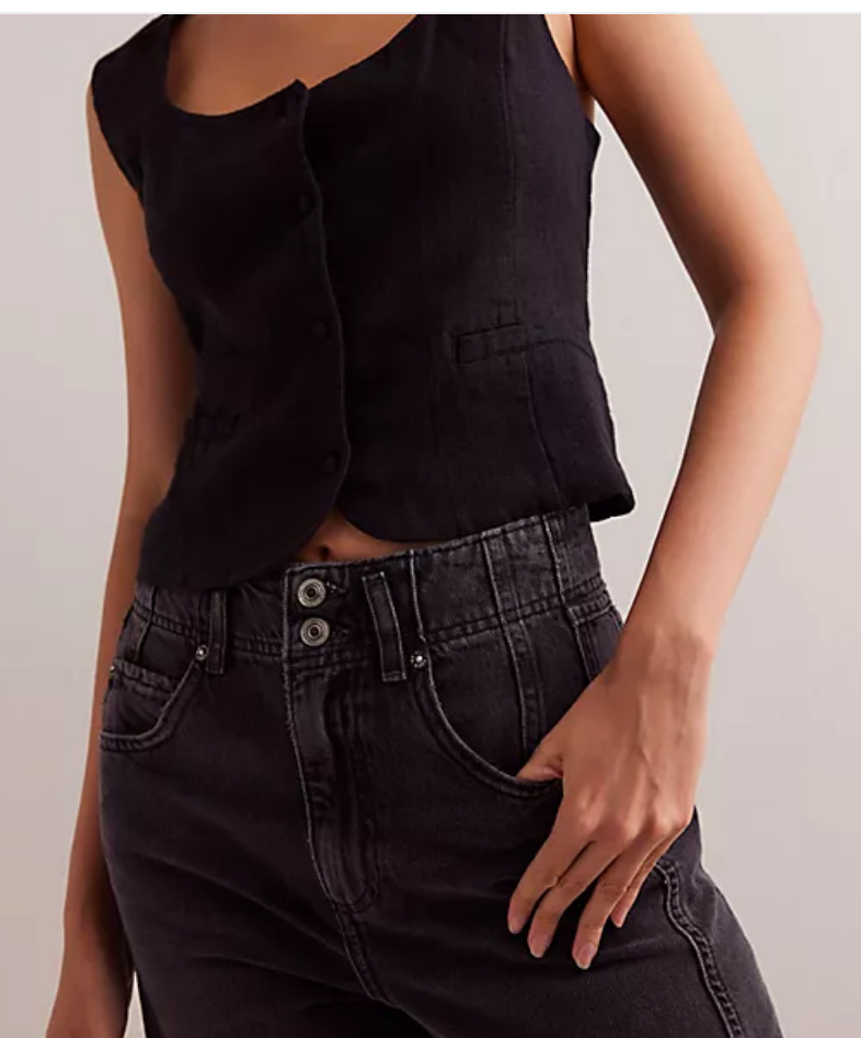 Free People Aster Straight-Leg Jeans in Asteroid