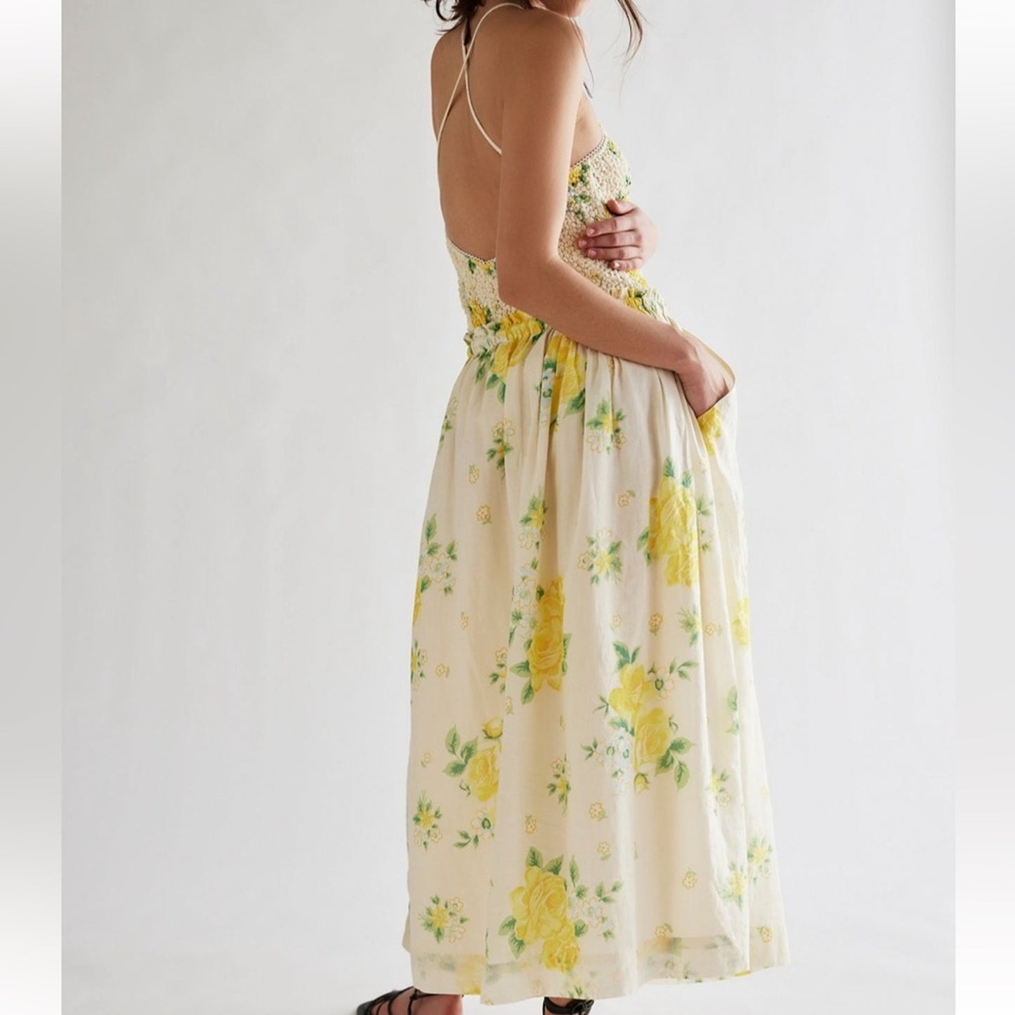 Free People Seaside Rose Set in Lemon Drop Combo