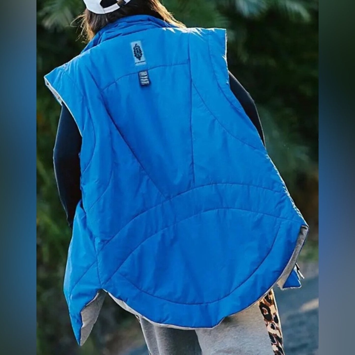 Free People Slalom Reversible Fleece in Stellar Blue