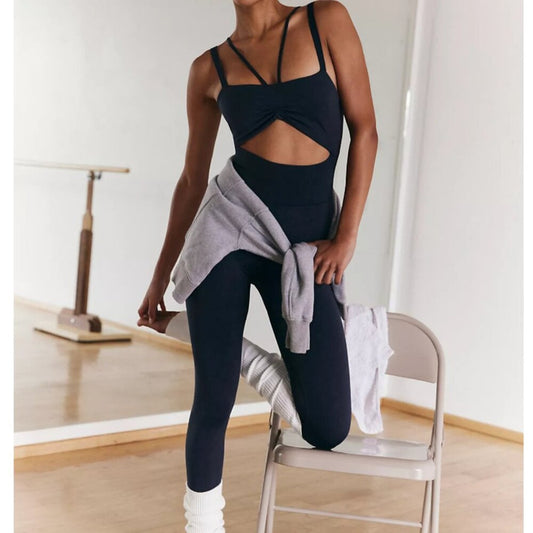 Free People Good Karma Cut Out Onesie in Black