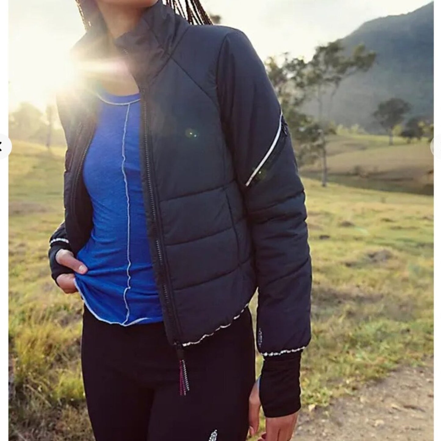 Free People Gathering Storm Run Puffer in Black