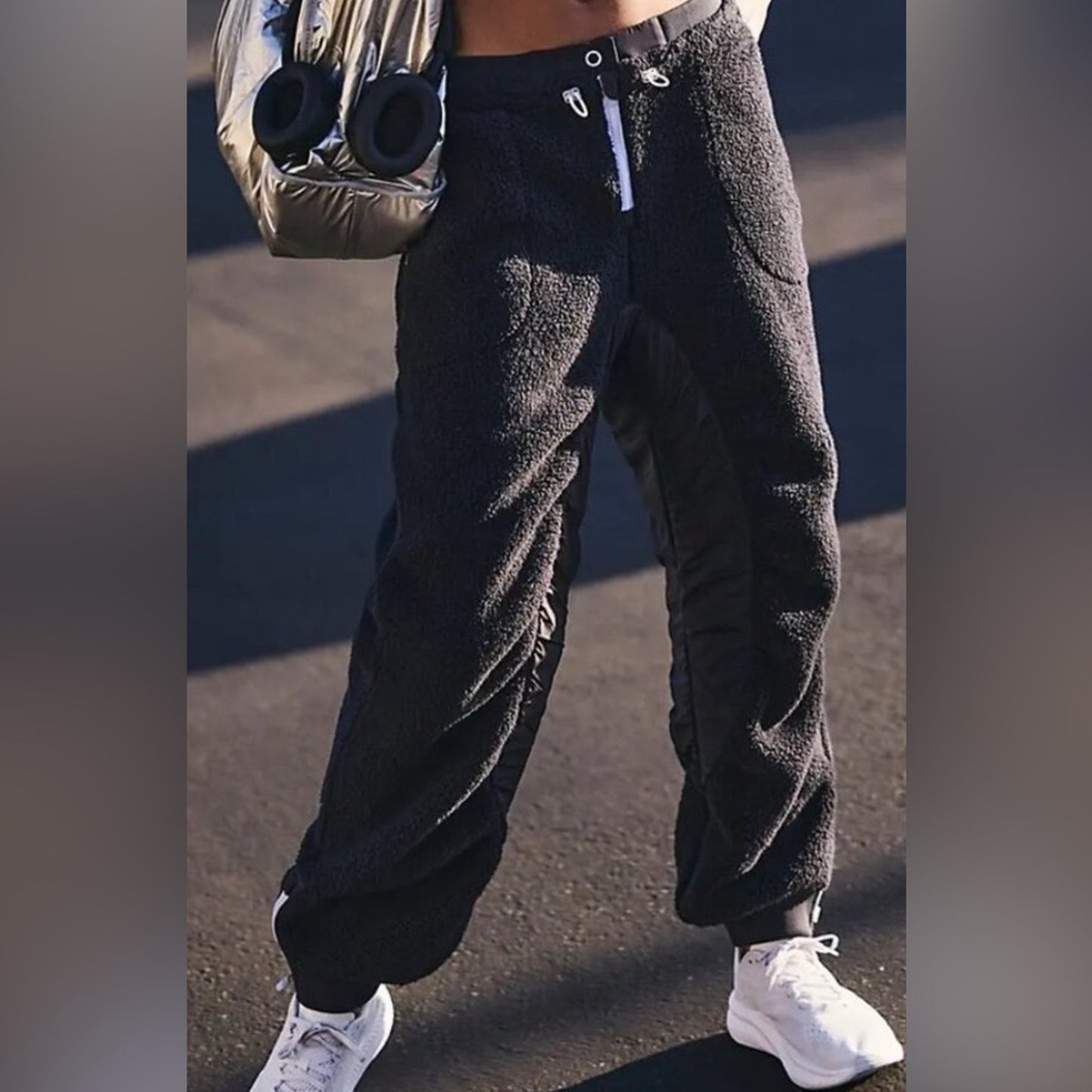 Free People Sundown Fleece Pants in Black