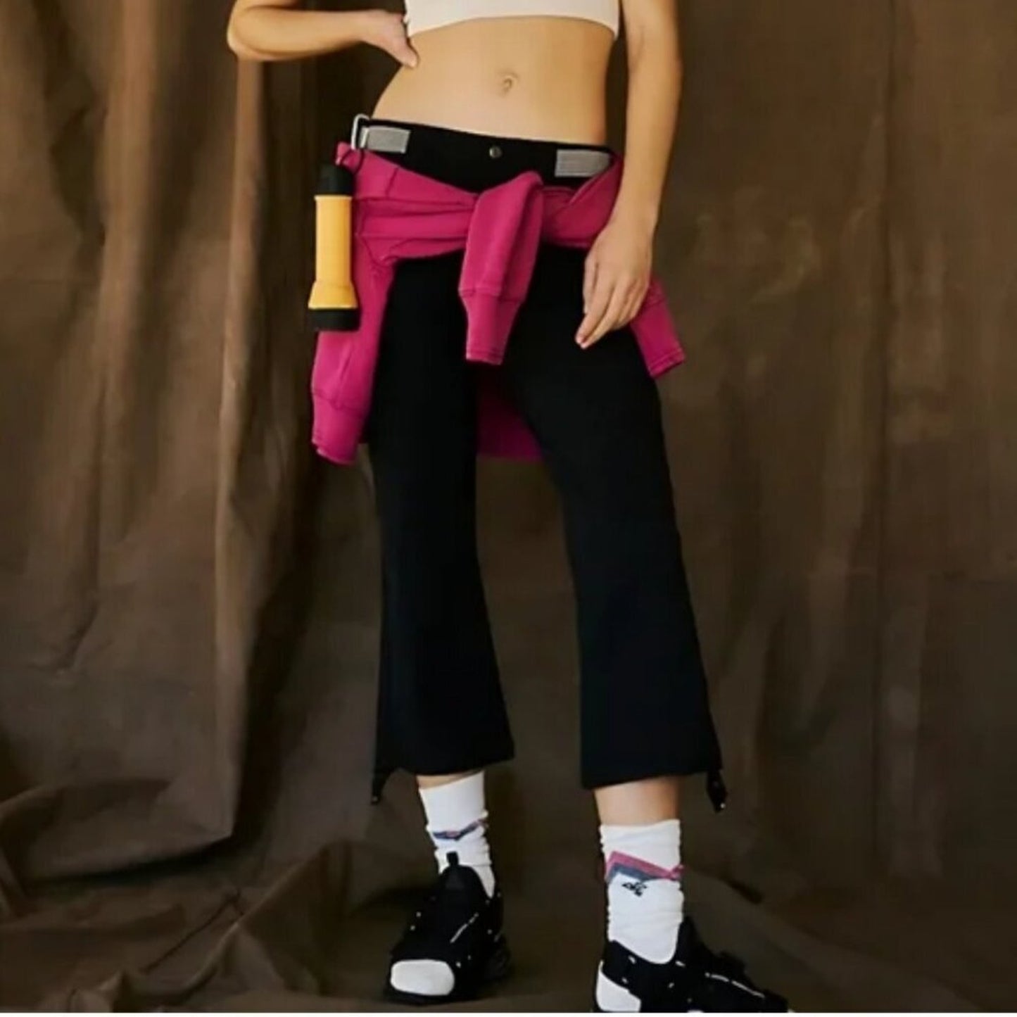 Free People Cascade Kick Flare Pants in Black