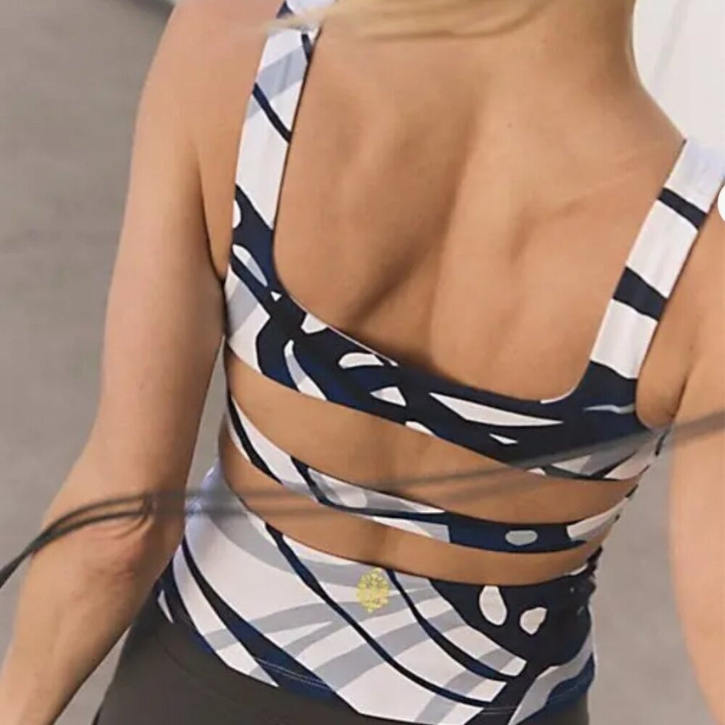 Free People Never Better Long Printed Tank in Butterfly Blue Combo