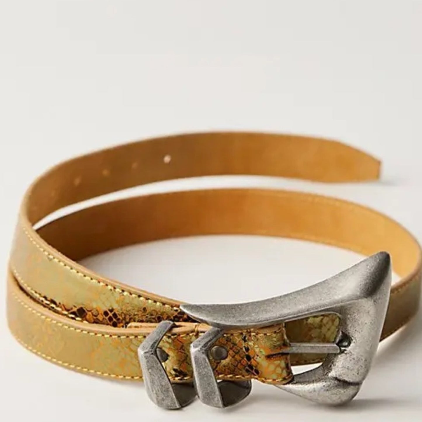 Free People Billie Leather Belt in Wild Side