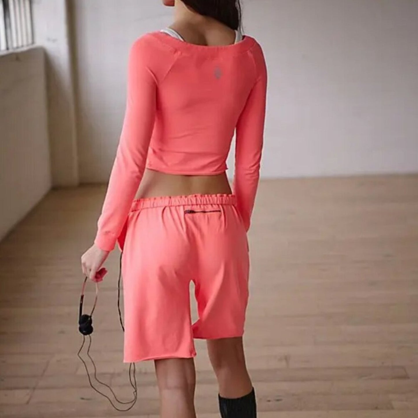 Free People Hot Shot Easy Set in Neon Coral