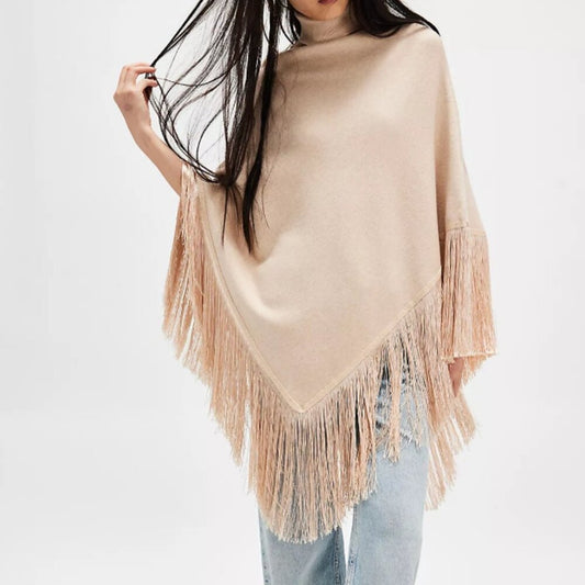 Free People River Walk Poncho Beige