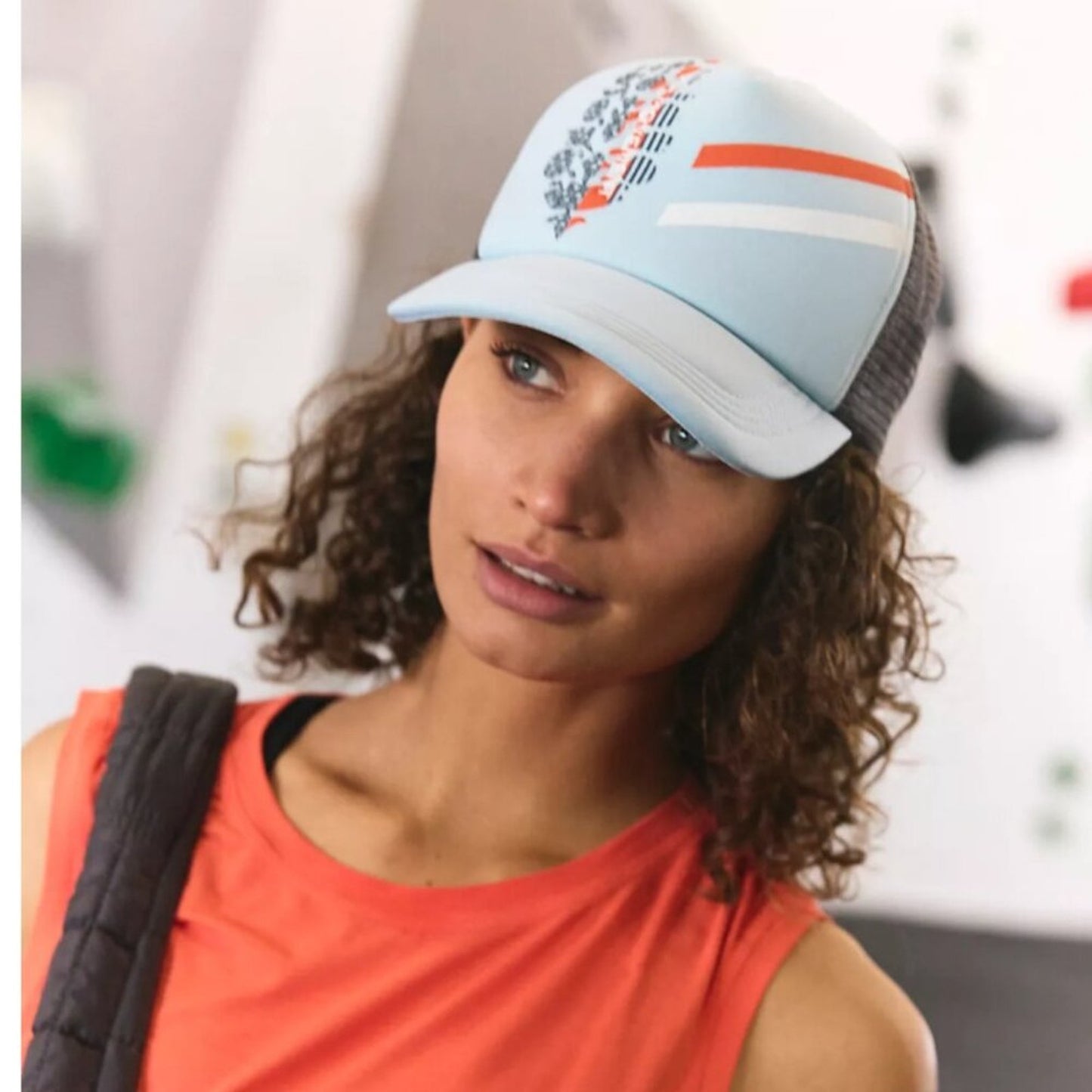 Free People Trail Runner Trucker Hat in Flint Stone