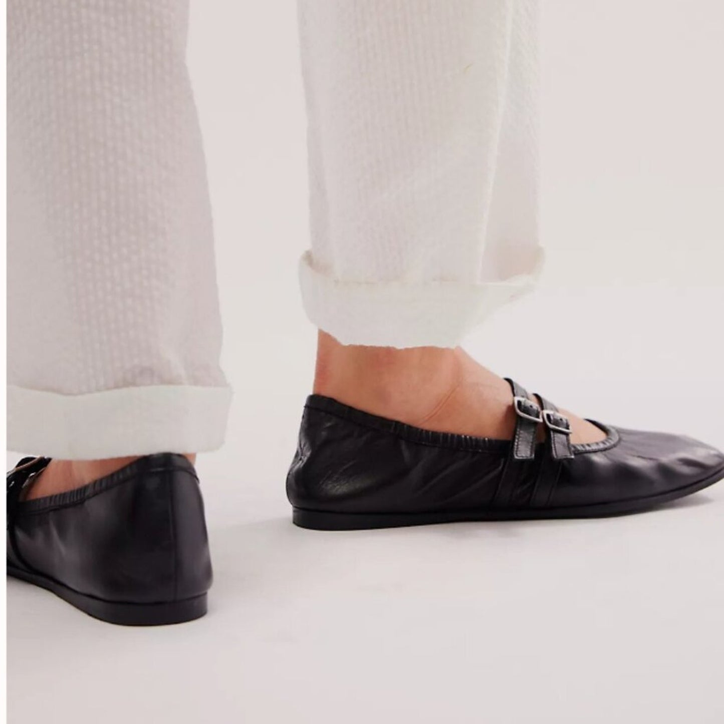 NWOT Free People Gemini Ballet Flats in Black