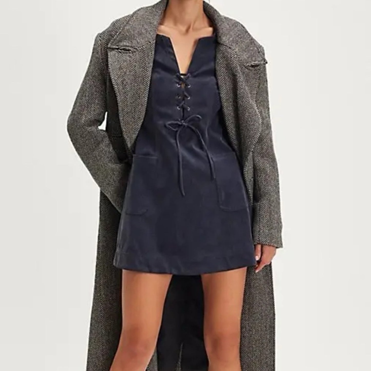 Free People Bradley Faux Suede Mini Dress in Deeper Iris