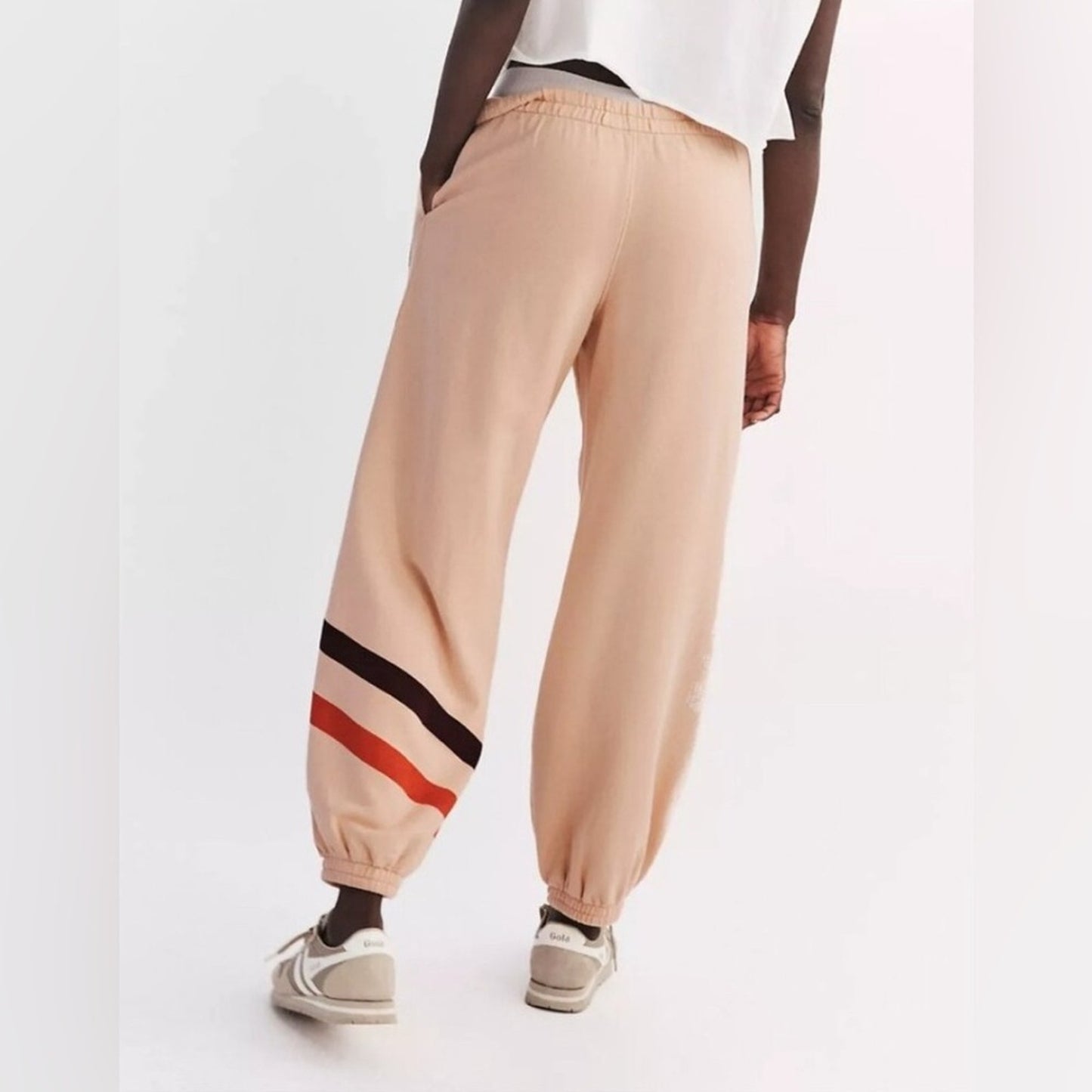 Free People All Star Logo Pants in Pastel Peach Sport Mode