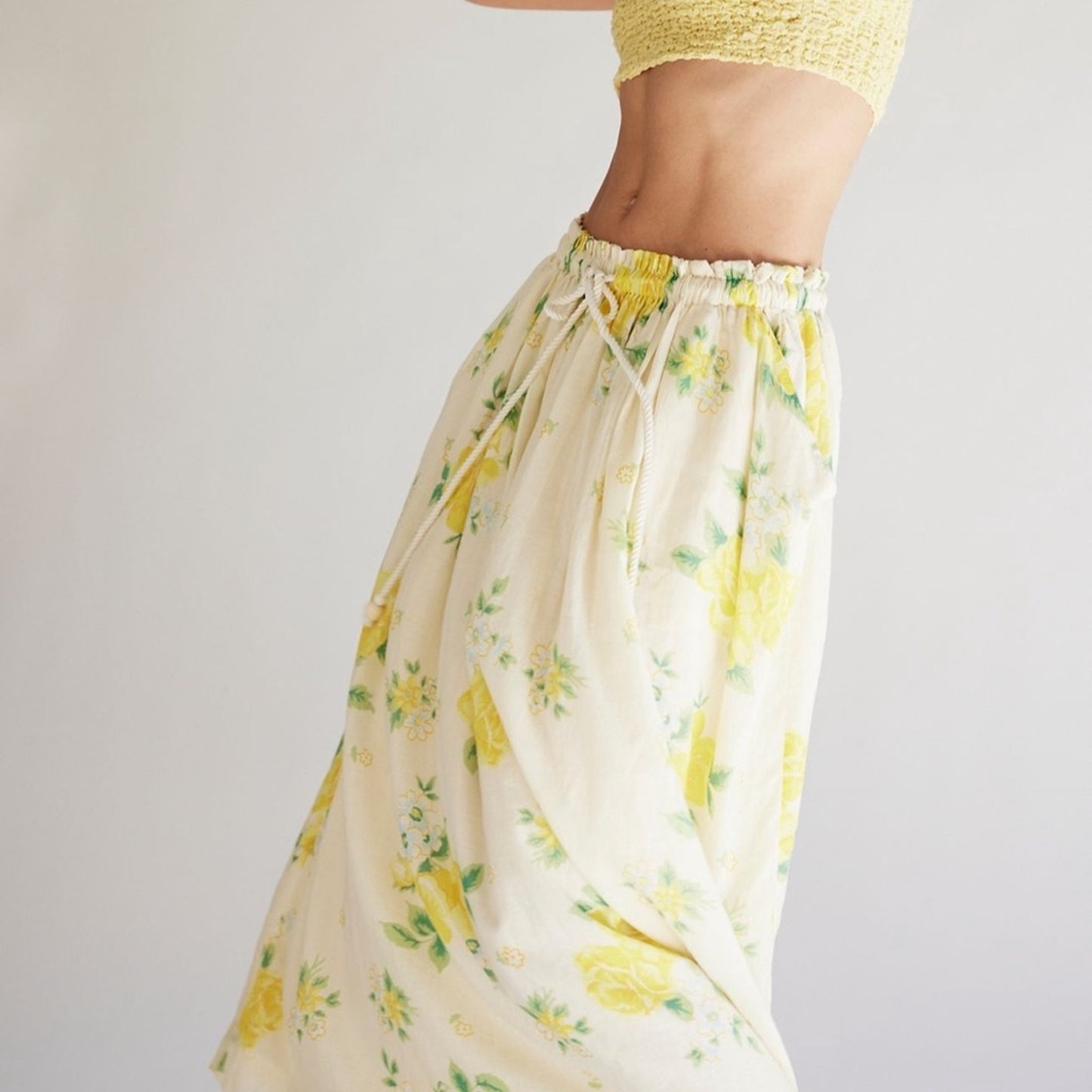 Free People Seaside Rose Set in Lemon Drop Combo
