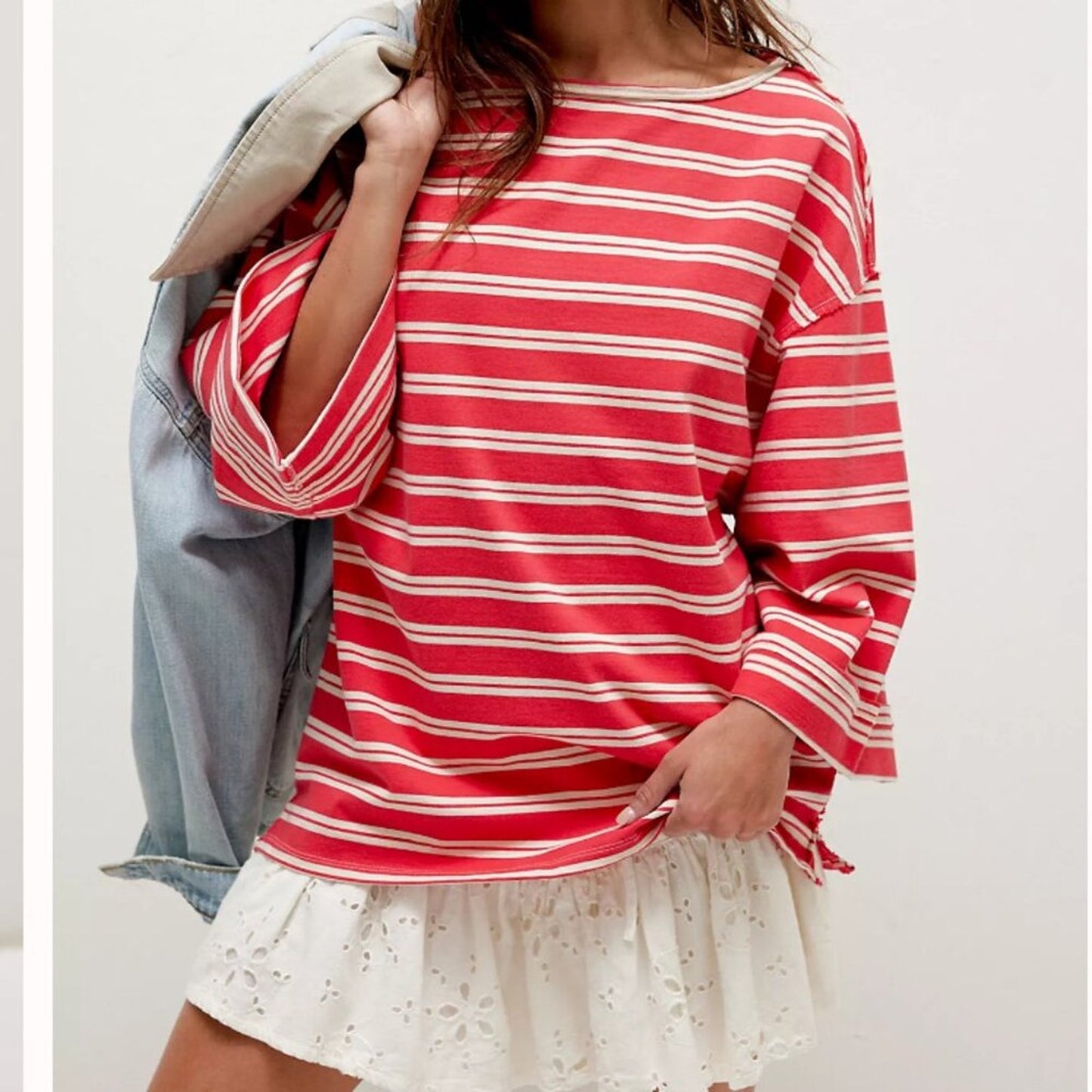 Free People C'est La Vie Tee in Red Combo