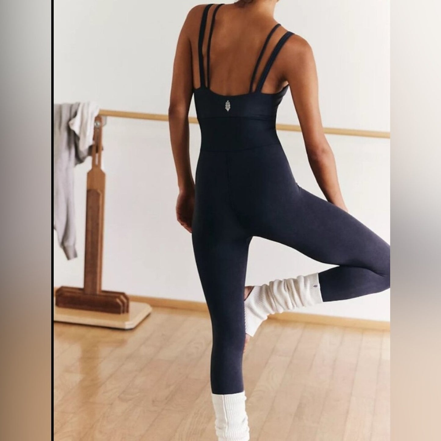 Free People Good Karma Cut Out Onesie in Black