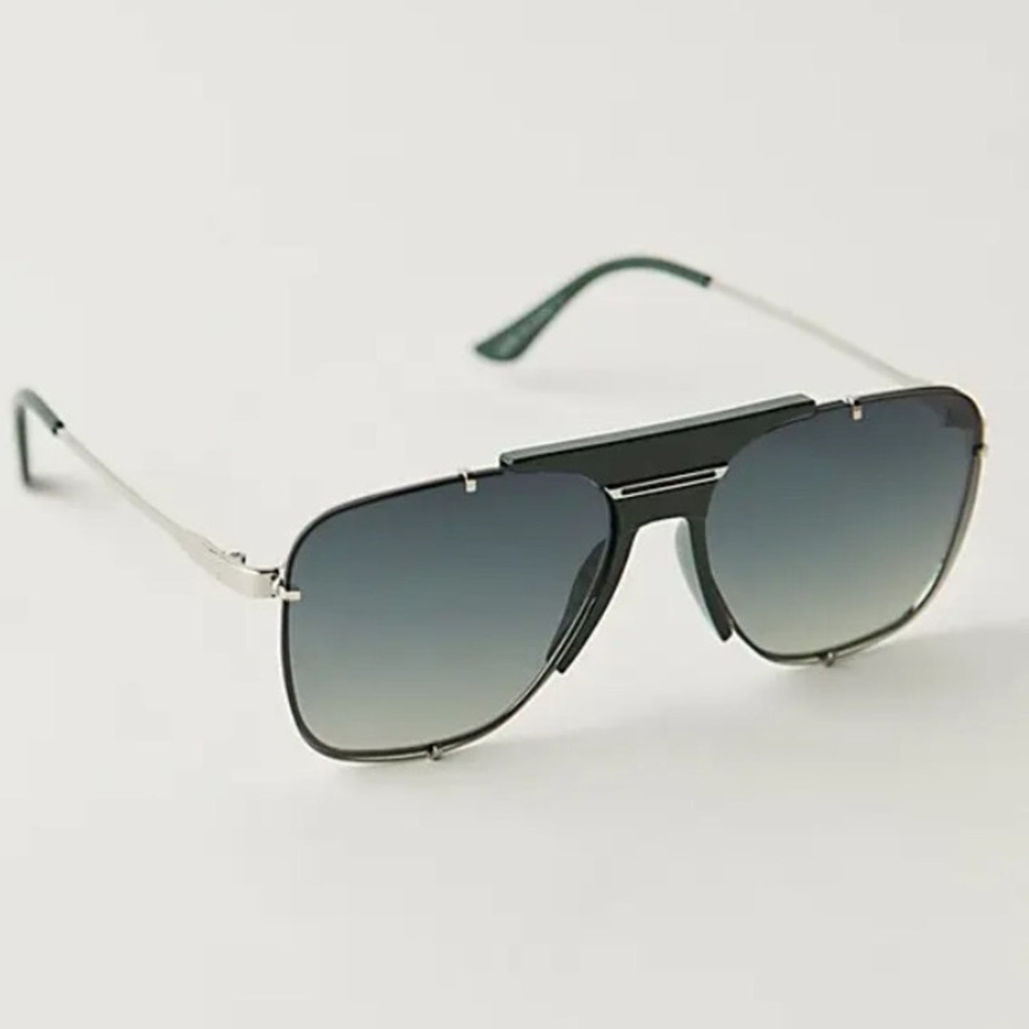Free People Dylan Aviator Sunglasses in Dark Green