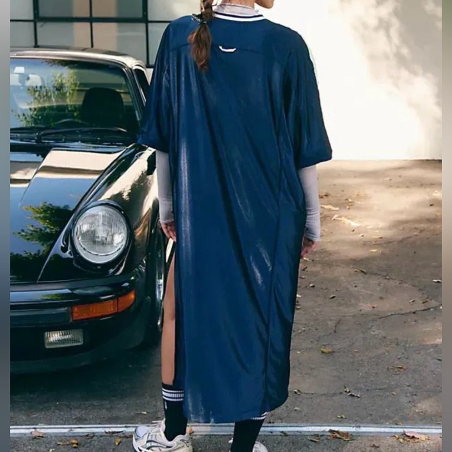Happy Camper Tee in Highlighter Navy Combo