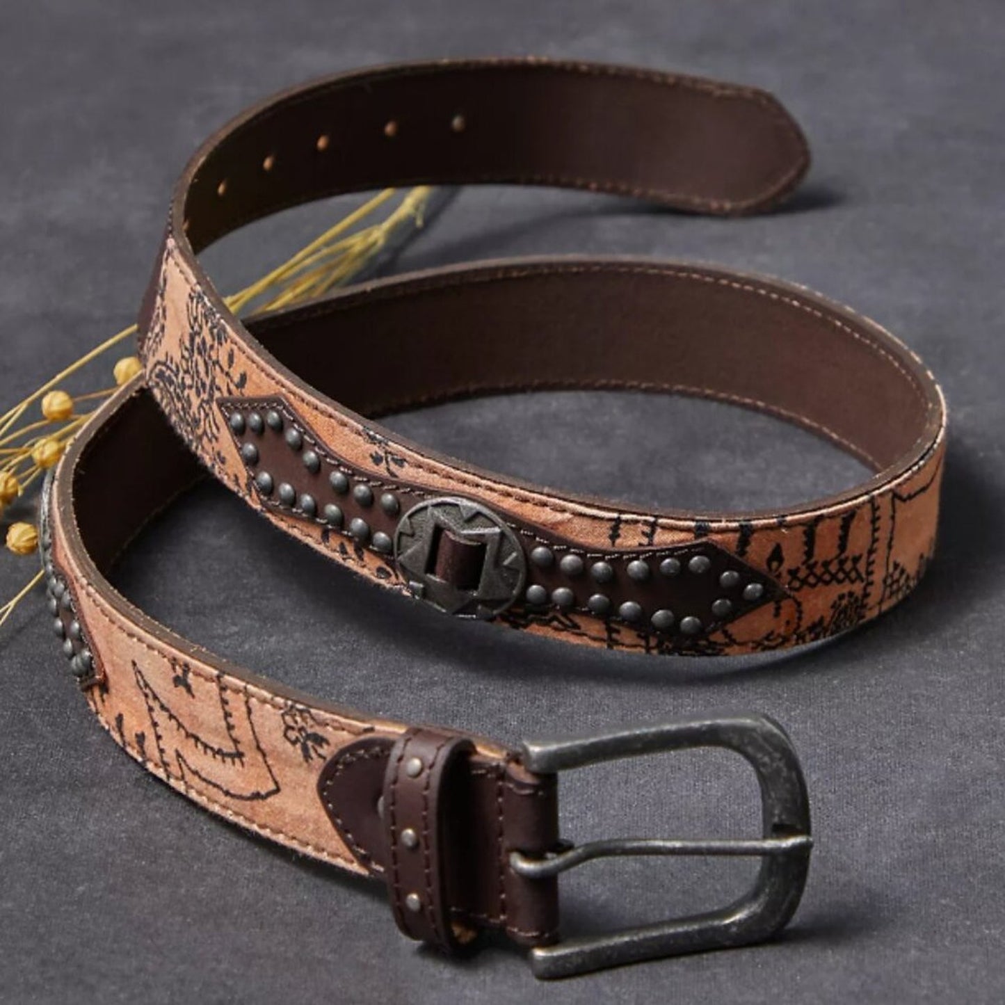 Free People Bandana Belt in Sunstone