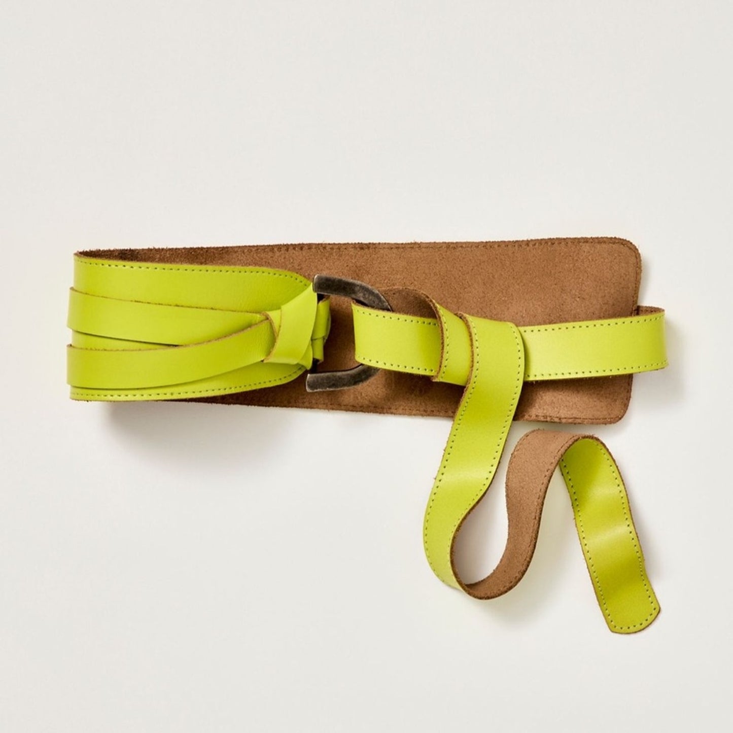Free People Waltz Leather Waist Belt in Parakeet
