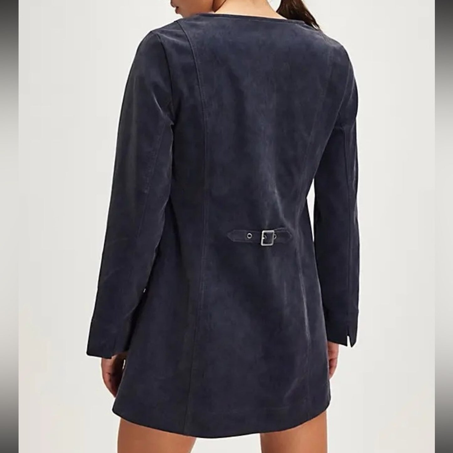 Free People Bradley Faux Suede Mini Dress in Deeper Iris