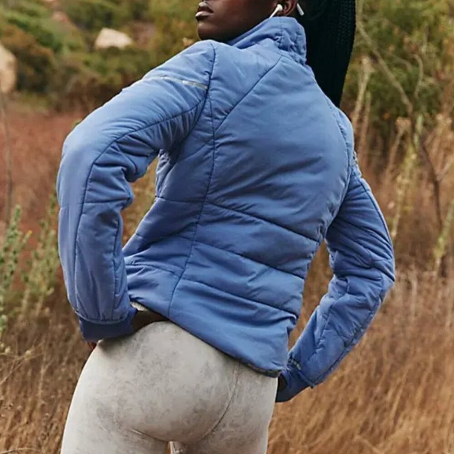 Free People Gathering Storm Run Puffer in Blueberry