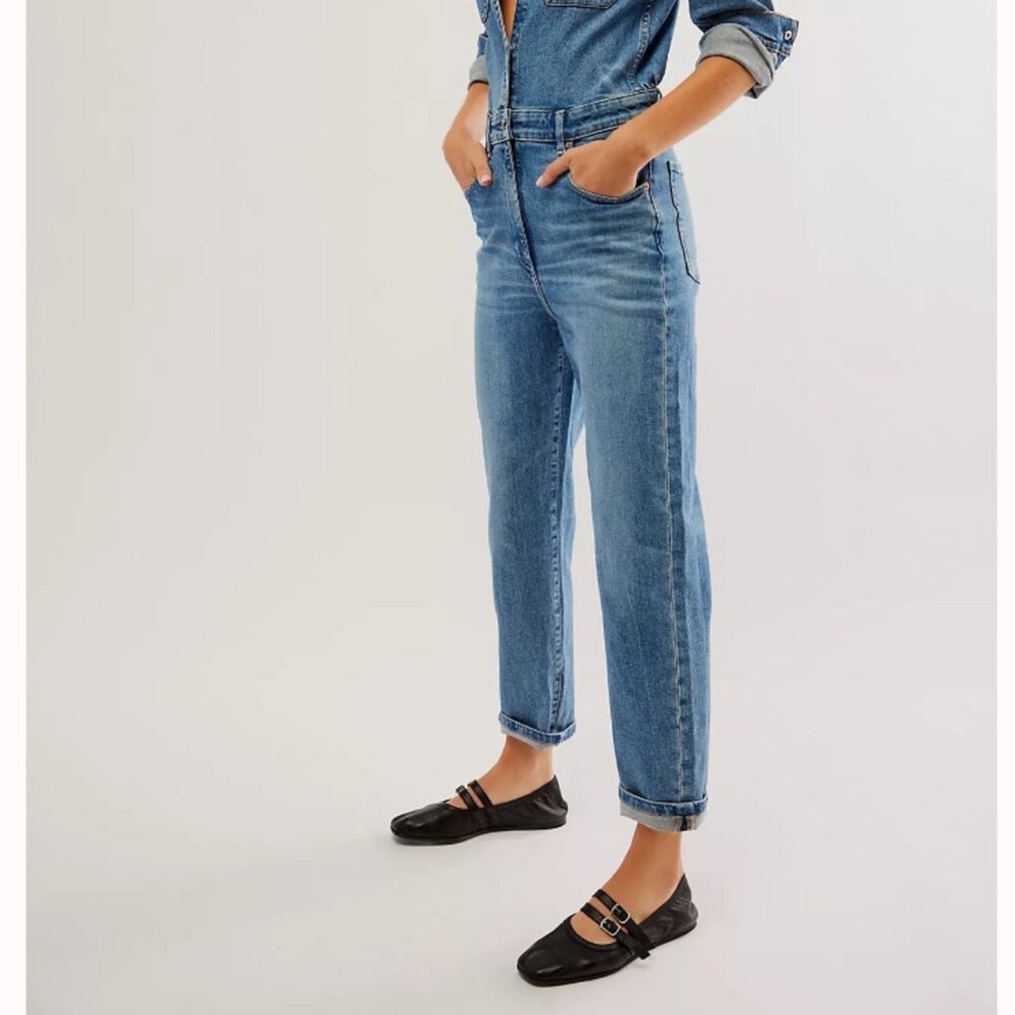 NWOT Free People Gemini Ballet Flats in Black