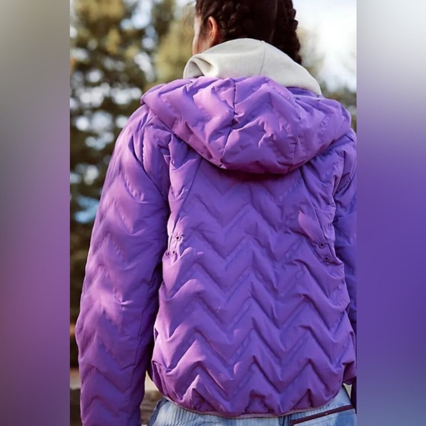 Free People Gettin Lost Packable Puffer in Red Violet