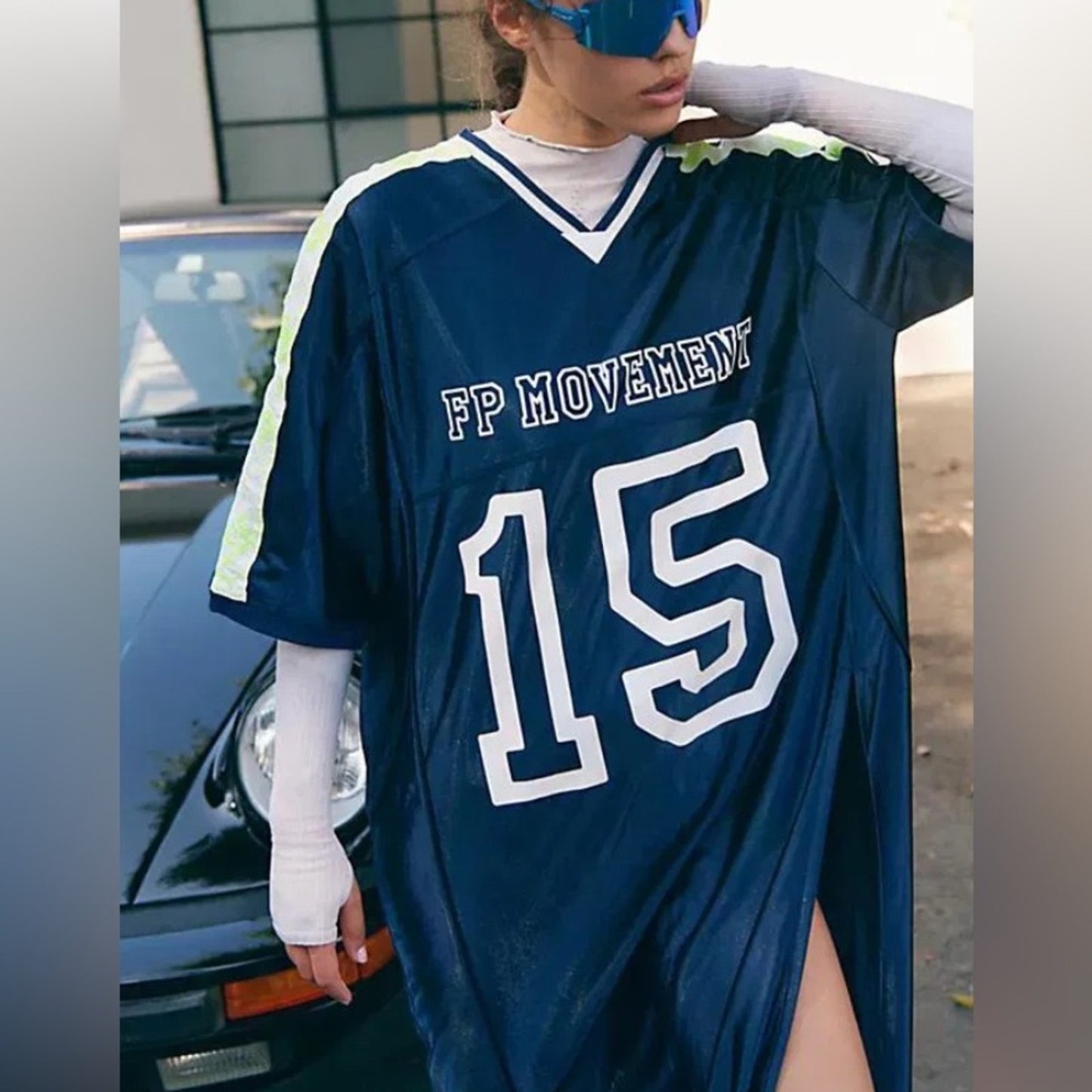 Happy Camper Tee in Highlighter Navy Combo