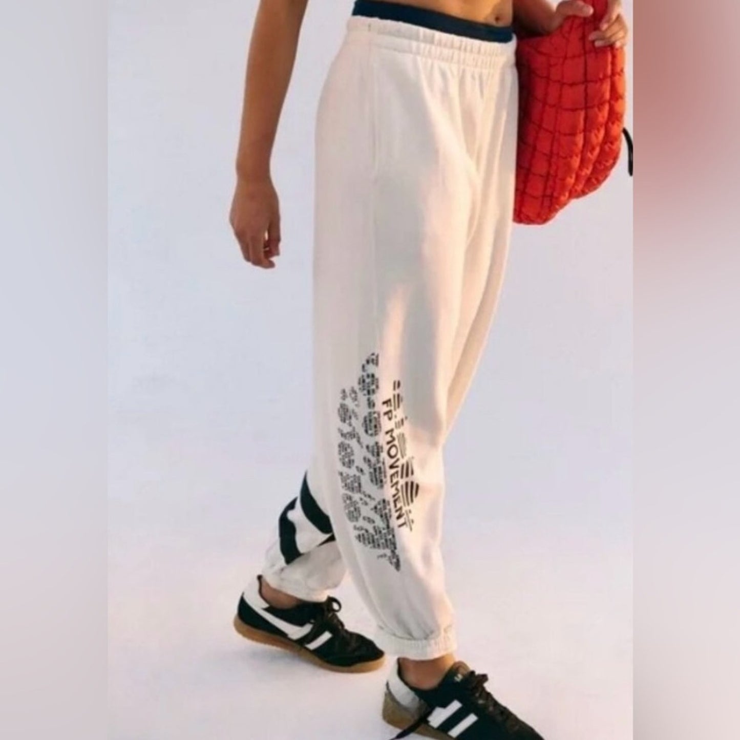 Free People All Star Logo Pants in Ivory/Black Combo